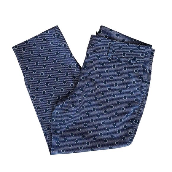Ann Taylor Pants - Ann Taylor Petite Polka Dot Capri Pants Navy Blue Size 8 Casual
